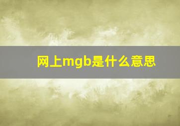 网上mgb是什么意思