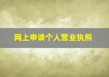 网上申请个人营业执照