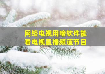 网络电视用啥软件能看电视直播频道节目