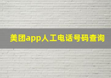 美团app人工电话号码查询