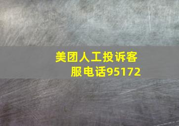 美团人工投诉客服电话95172