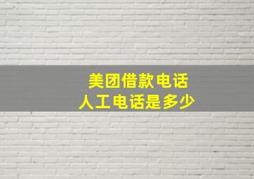 美团借款电话人工电话是多少