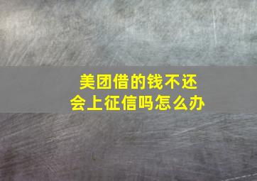 美团借的钱不还会上征信吗怎么办