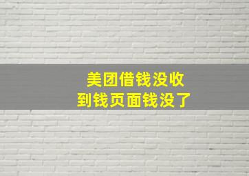 美团借钱没收到钱页面钱没了