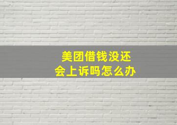 美团借钱没还会上诉吗怎么办