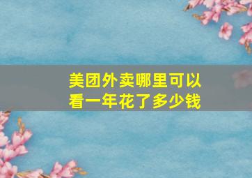 美团外卖哪里可以看一年花了多少钱