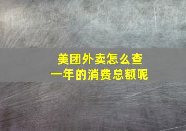 美团外卖怎么查一年的消费总额呢