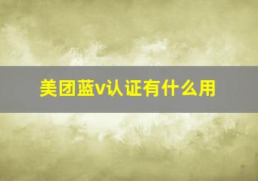 美团蓝v认证有什么用