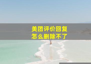 美团评价回复怎么删除不了