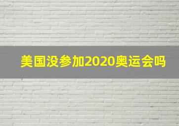 美国没参加2020奥运会吗