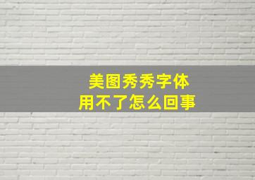 美图秀秀字体用不了怎么回事