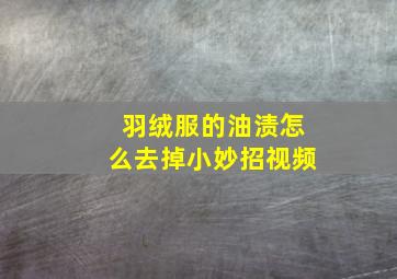 羽绒服的油渍怎么去掉小妙招视频