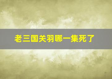 老三国关羽哪一集死了