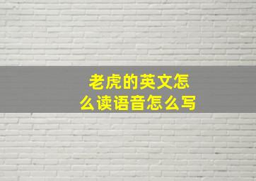 老虎的英文怎么读语音怎么写