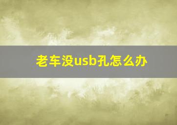 老车没usb孔怎么办