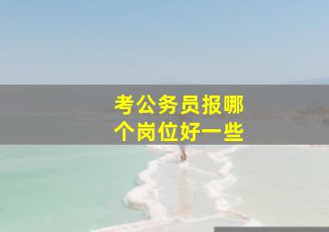 考公务员报哪个岗位好一些