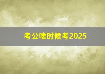 考公啥时候考2025