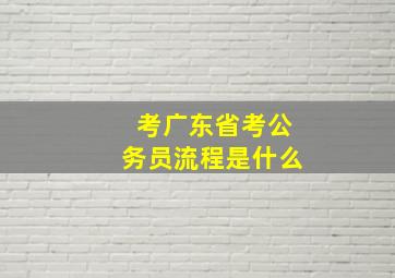 考广东省考公务员流程是什么