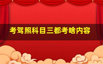 考驾照科目三都考啥内容