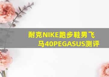 耐克NIKE跑步鞋男飞马40PEGASUS测评