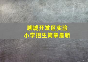 聊城开发区实验小学招生简章最新