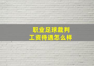 职业足球裁判工资待遇怎么样