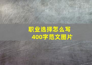 职业选择怎么写400字范文图片