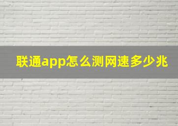 联通app怎么测网速多少兆