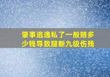 肇事逃逸私了一般赔多少钱导致腿断九级伤残