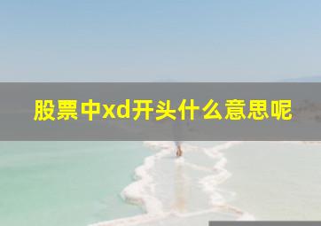 股票中xd开头什么意思呢