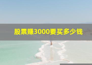 股票赚3000要买多少钱