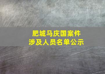 肥城马庆国案件涉及人员名单公示