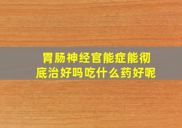 胃肠神经官能症能彻底治好吗吃什么药好呢