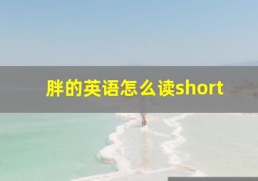 胖的英语怎么读short