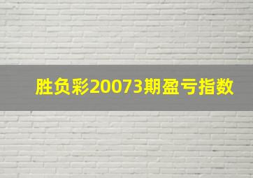 胜负彩20073期盈亏指数