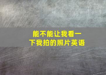 能不能让我看一下我拍的照片英语