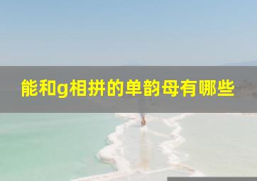 能和g相拼的单韵母有哪些