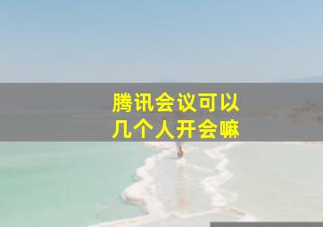 腾讯会议可以几个人开会嘛