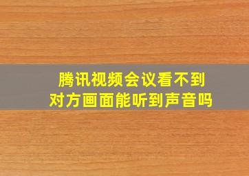 腾讯视频会议看不到对方画面能听到声音吗