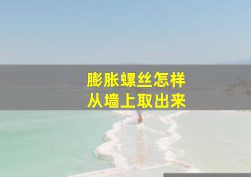 膨胀螺丝怎样从墙上取出来