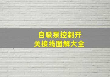 自吸泵控制开关接线图解大全