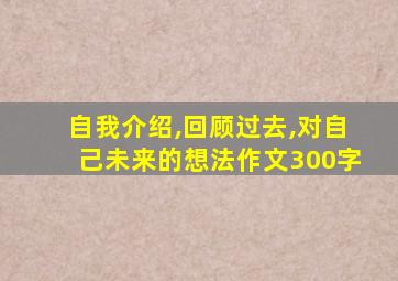 自我介绍,回顾过去,对自己未来的想法作文300字