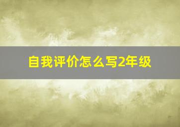 自我评价怎么写2年级