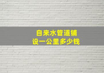 自来水管道铺设一公里多少钱