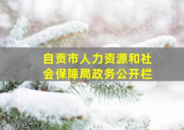 自贡市人力资源和社会保障局政务公开栏