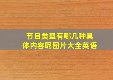 节目类型有哪几种具体内容呢图片大全英语