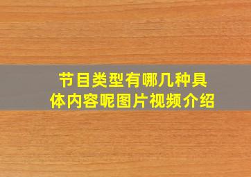 节目类型有哪几种具体内容呢图片视频介绍