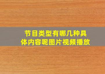 节目类型有哪几种具体内容呢图片视频播放