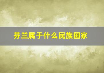 芬兰属于什么民族国家