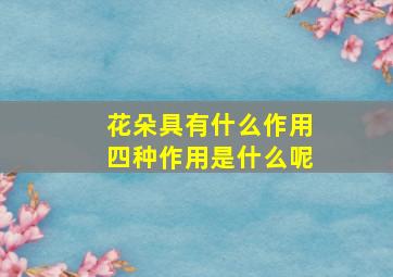 花朵具有什么作用四种作用是什么呢